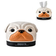 Creative Wheat Bobbi Dog Tissue Box Living Room Bedroom Desktop Pumping Paper Roll Paper Storage Box(Beige)