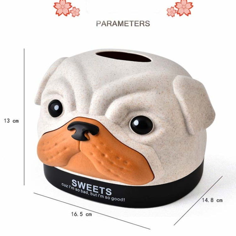 Creative Wheat Bobbi Dog Tissue Box Living Room Bedroom Desktop Pumping Paper Roll Paper Storage Box(Beige) - Storage Boxes by PMc TechLife | Online Shopping South Africa | PMc TechLife | Buy Now Pay Later Mobicred