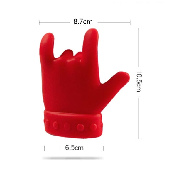 2 PCS Kitchen Silicone Pot Lid Raising Gadget Finger Shaped Pot Lid Spill-proof Raising Spoon Rack