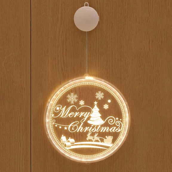 Christmas Decoration Light LED Holiday 3D Hanging Lamp, Power:Battery(Merry Christmas)
