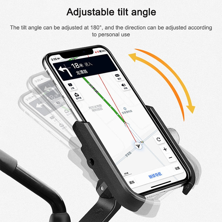 Bicycle Mobile Phone Holder Motorcycle Electric Car Navigation Mobile Phone Holder, Style:Handlebars(Black) - Holders by PMC TechLife | Online Shopping South Africa | PMC TechLife | Buy Now Pay Later Mobicred