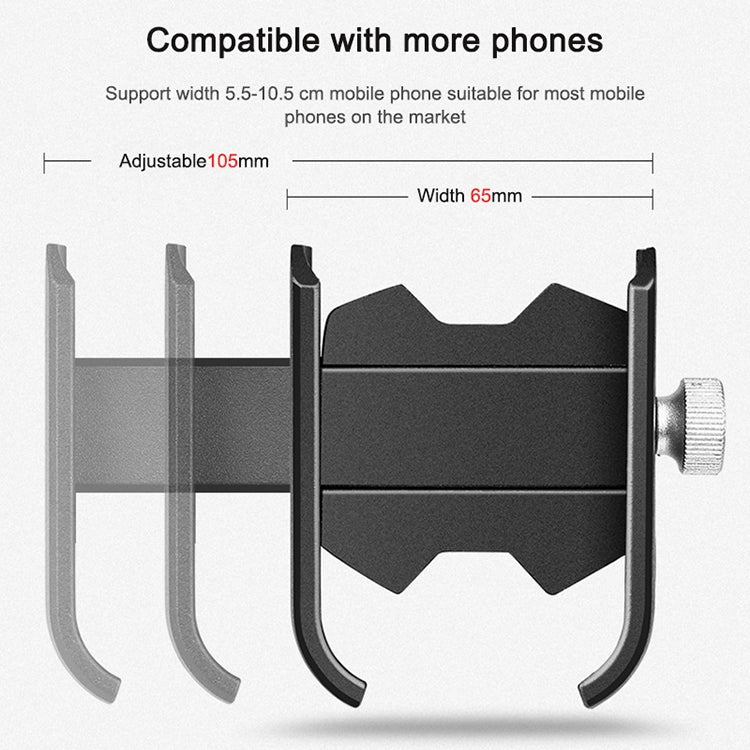 Bicycle Mobile Phone Holder Motorcycle Electric Car Navigation Mobile Phone Holder, Style:Handlebars(Black) - Holders by PMC TechLife | Online Shopping South Africa | PMC TechLife | Buy Now Pay Later Mobicred