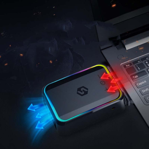 Suohuang Computer Notebook Exhaust Radiator Side Suction Fan Machine for Lenovo/ASUS/Dell laptops, Style:Colorful-220V Adjustable Wind Speed, CN Plug