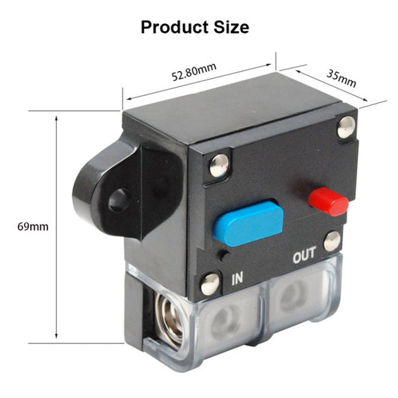 50A Auto Circuit Breaker Car Audio Fuse Holder Power Insurance Automatic Switch(Blue)