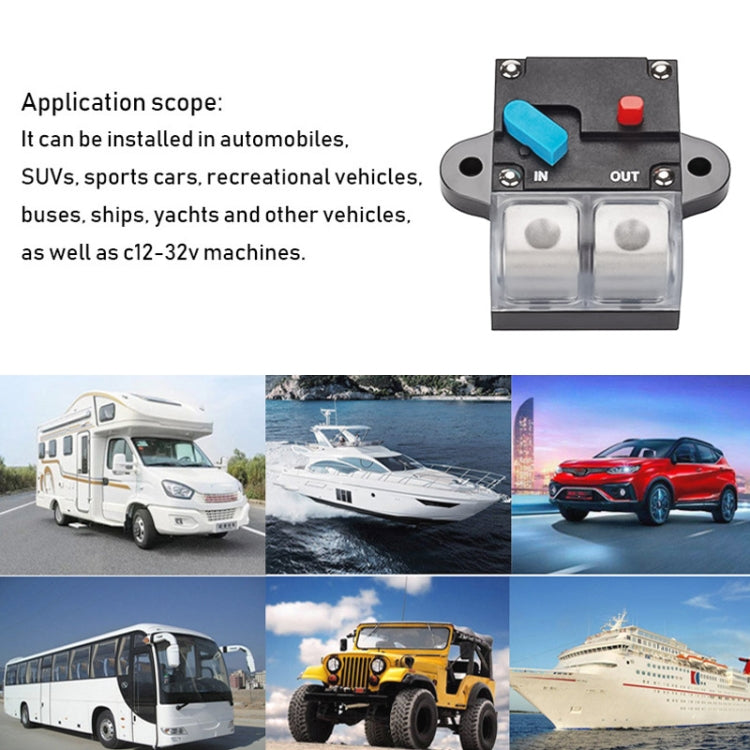 50A Auto Circuit Breaker Car Audio Fuse Holder Power Insurance Automatic Switch(Blue)