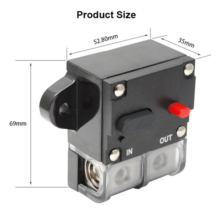 50A Auto Circuit Breaker Car Audio Fuse Holder Power Insurance Automatic Switch(Black) - Fuse by PMC TechLife | Online Shopping South Africa | PMC TechLife | Buy Now Pay Later Mobicred