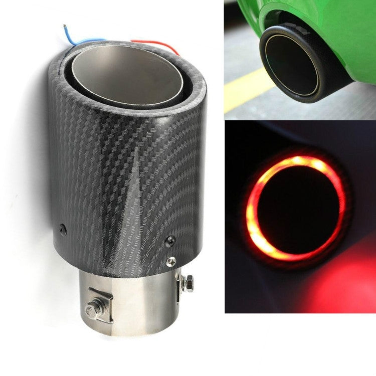 Car Modification Carbon Fiber Luminous Tail Throat LED Lights Modified Car Exhaust Pipe Spitfire Tail Throat, Style:Curling(Red) - Exhaust Pipes by PMC TechLife | Online Shopping South Africa | PMC TechLife | Buy Now Pay Later Mobicred