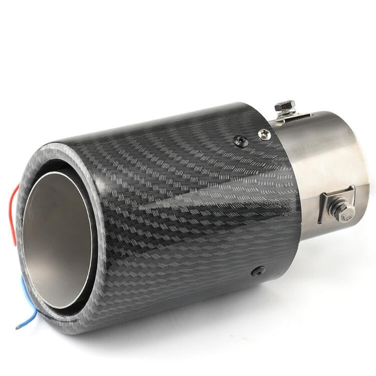 Car Modification Carbon Fiber Luminous Tail Throat LED Lights Modified Car Exhaust Pipe Spitfire Tail Throat, Style:Curling(Red) - Exhaust Pipes by PMC TechLife | Online Shopping South Africa | PMC TechLife | Buy Now Pay Later Mobicred