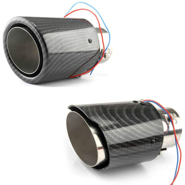 Car Modification Carbon Fiber Luminous Tail Throat LED Lights Modified Car Exhaust Pipe Spitfire Tail Throat, Style:Curling(Red) - Exhaust Pipes by PMC TechLife | Online Shopping South Africa | PMC TechLife | Buy Now Pay Later Mobicred