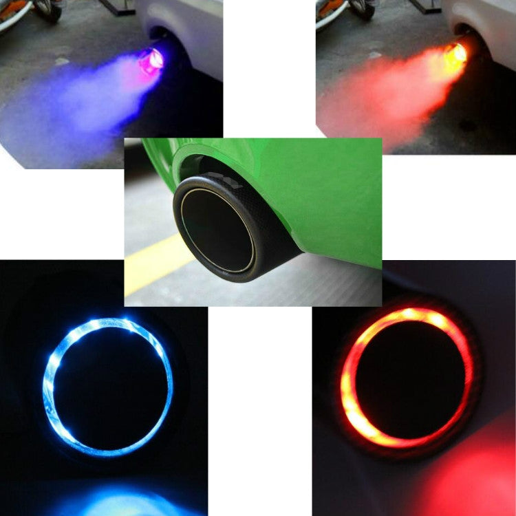 Car Modification Carbon Fiber Luminous Tail Throat LED Lights Modified Car Exhaust Pipe Spitfire Tail Throat, Style:Curling(Blue) - Exhaust Pipes by PMC TechLife | Online Shopping South Africa | PMC TechLife | Buy Now Pay Later Mobicred