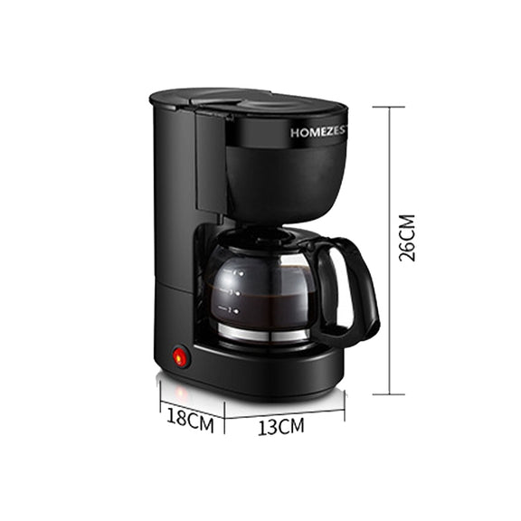 Homezest Household Small Coffee Maker Automatic Mini Drip Coffee Machine, Style:EU Plug(Black)