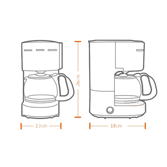 HOMEZEST Household Small Coffee Machine Fully Automatic Portable Drip Coffee Machine(EU Plug)