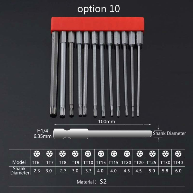 12 PCS / Set Screwdriver Bit With Magnetic S2 Alloy Steel Electric Screwdriver, Specification:10 - Drill & Drill Bits by PMC TechLife | Online Shopping South Africa | PMC TechLife | Buy Now Pay Later Mobicred