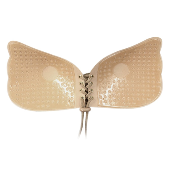 Women Self-Adhesive Strapless Bandage Blackless Solid Bra Silicone Underwear Invisible Bra, Size:M (T Khaki)