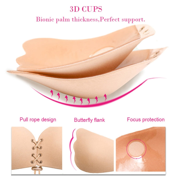 Women Self-Adhesive Strapless Bandage Blackless Solid Bra Silicone Underwear Invisible Bra, Size:L (T Black)