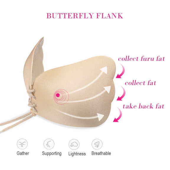 Women Self-Adhesive Strapless Bandage Blackless Solid Bra Silicone Underwear Invisible Bra, Size:L (T Black)