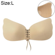Women Self-Adhesive Strapless Bandage Blackless Solid Bra Silicone Underwear Invisible Bra, Size:L (T Khaki)