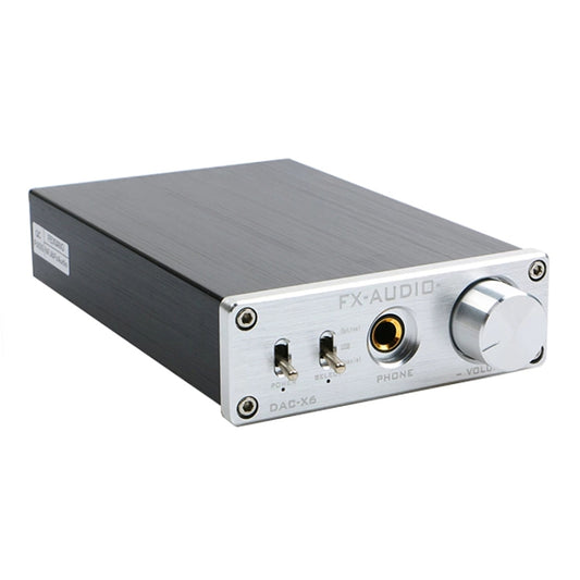 FX-AUDIO DAC-X6 Fever HiFi Fiber Coaxial USB Amp Digital Audio DAC Decoder 24BIT/192(Silver) - free shipping - PMC Jewellery - Order now!