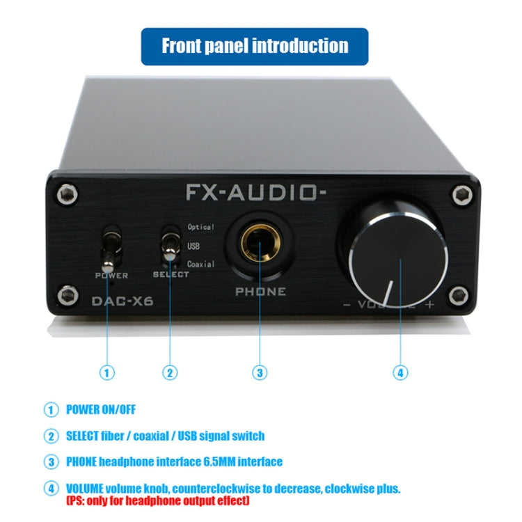 FX-AUDIO DAC-X6 Fever HiFi Fiber Coaxial USB Amp Digital Audio DAC Decoder 24BIT/192(Silver) - free shipping - PMC TechLife - Order now!