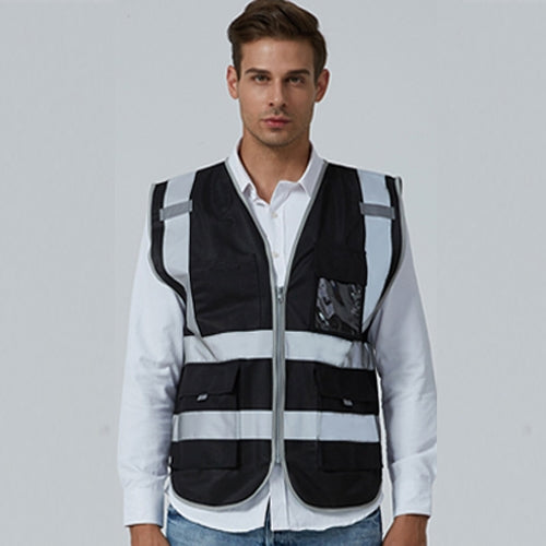 Multi-pockets Safety Vest Reflective Workwear Clothing, Size:L-Chest 118cm(Black) - Reflective Safety Clothing by PMC Jewellery | Online Shopping South Africa | PMC Jewellery | Buy Now Pay Later Mobicred
