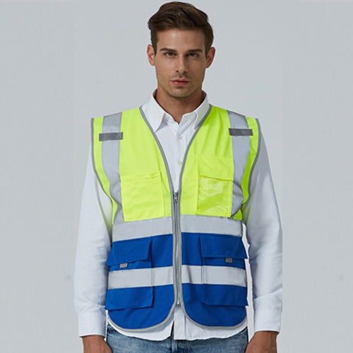 Multi-pockets Safety Vest Reflective Workwear Clothing, Size:L-Chest 118cm(Yellow Blue) - Reflective Safety Clothing by PMC Jewellery | Online Shopping South Africa | PMC Jewellery | Buy Now Pay Later Mobicred