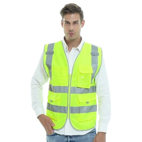 Multi-pockets Safety Vest Reflective Workwear Clothing, Size:L-Chest 118cm(Yellow) - free shipping - PMC Jewellery - Order now!
