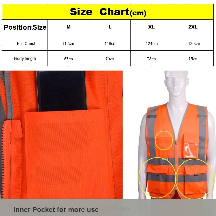 Multi-pockets Safety Vest Reflective Workwear Clothing, Size:XL-Chest 124cm(Blue) - Reflective Safety Clothing by PMC Jewellery | Online Shopping South Africa | PMC Jewellery | Buy Now Pay Later Mobicred