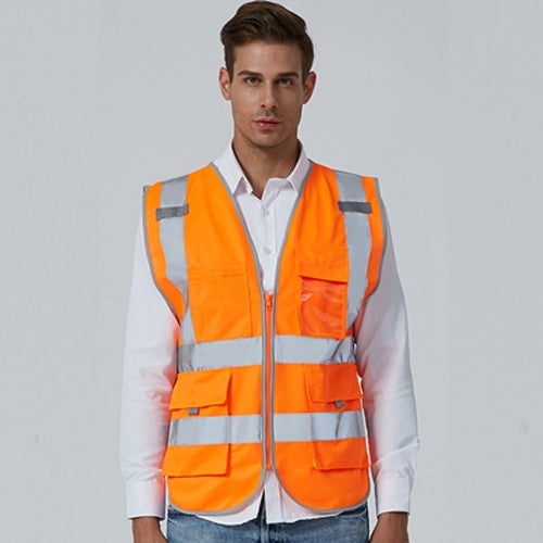 Multi-pockets Safety Vest Reflective Workwear Clothing, Size:XL-Chest 124cm(Orange) - Reflective Safety Clothing by PMC Jewellery | Online Shopping South Africa | PMC Jewellery | Buy Now Pay Later Mobicred