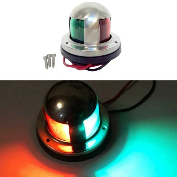 4W 12V IP65 Water-resistant Stainless Steel Two-color Marine Signal Light Red and Green LED Lights
