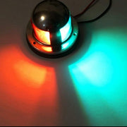 4W 12V IP65 Water-resistant Stainless Steel Two-color Marine Signal Light Red and Green LED Lights