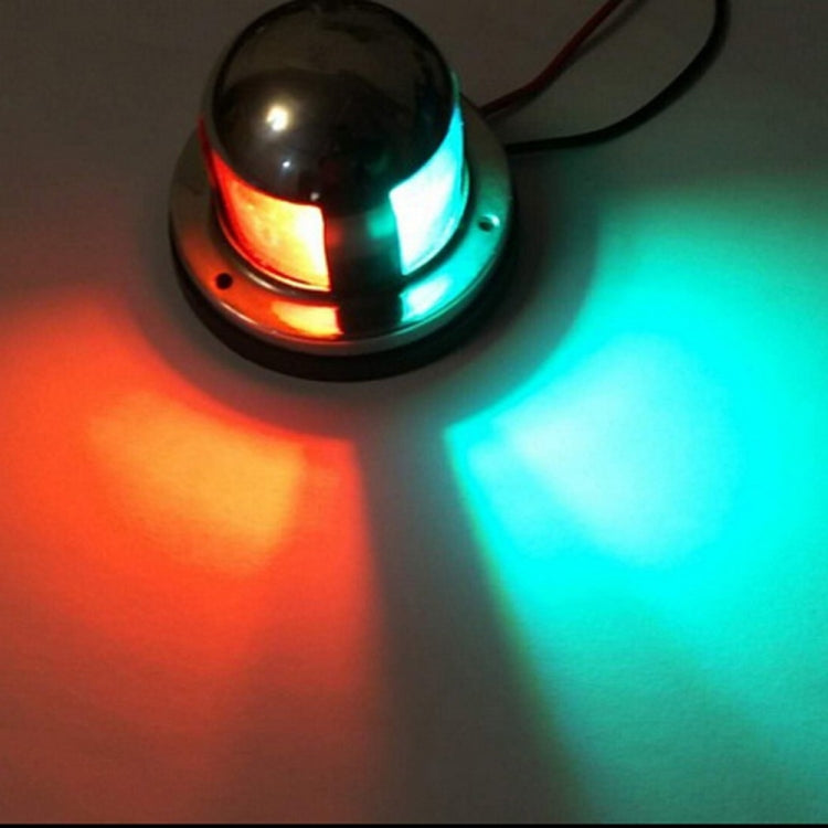 4W 12V IP65 Water-resistant Stainless Steel Two-color Marine Signal Light Red and Green LED Lights
