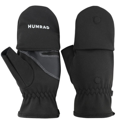 HUMRAO Winter Half-Finger Flip Cover Warm Gloves For Outdoor Sports Skiing And Cycling, Size:L(Black) - Cycling Gloves by HUMRAO | Online Shopping South Africa | PMC Jewellery | Buy Now Pay Later Mobicred