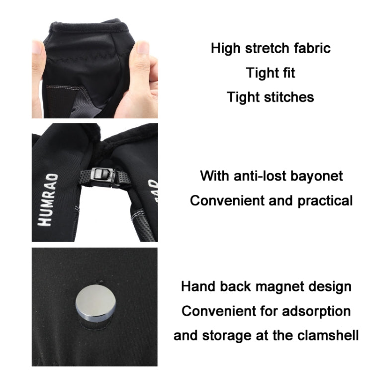 HUMRAO Winter Half-Finger Flip Cover Warm Gloves For Outdoor Sports Skiing And Cycling, Size:L(Black) - Cycling Gloves by HUMRAO | Online Shopping South Africa | PMc TechLife | Buy Now Pay Later Mobicred