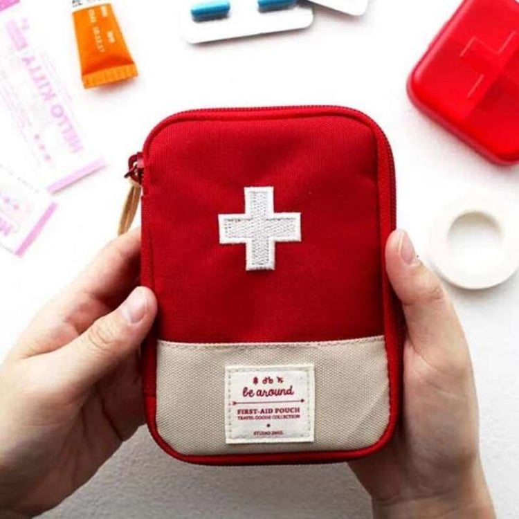 Outdoor Traveling Carry-On First Aid Small Medicine Bag Portable Mini Organizer Medical Bag(Red)