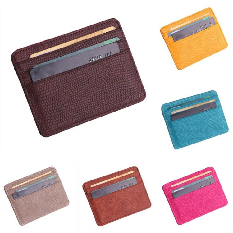 Lizard Pattern PU Leather Bank Card Set Card Package(Yellow) - Card & Passport Bags by PMC Jewellery | Online Shopping South Africa | PMC Jewellery | Buy Now Pay Later Mobicred