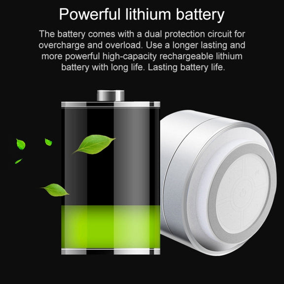 Portable Wireless Bluetooth Speaker Stereo LED Speakers with Built-in Mic MP3 MINI Subwoof Smart Column Loudspeaker(Grey)