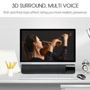 TOPROAD High Power 10W HIFI Portable Wireless Bluetooth Speaker Stereo Soundbar TF FM USB Subwoofer Column for Computer TV Phone(Gold)