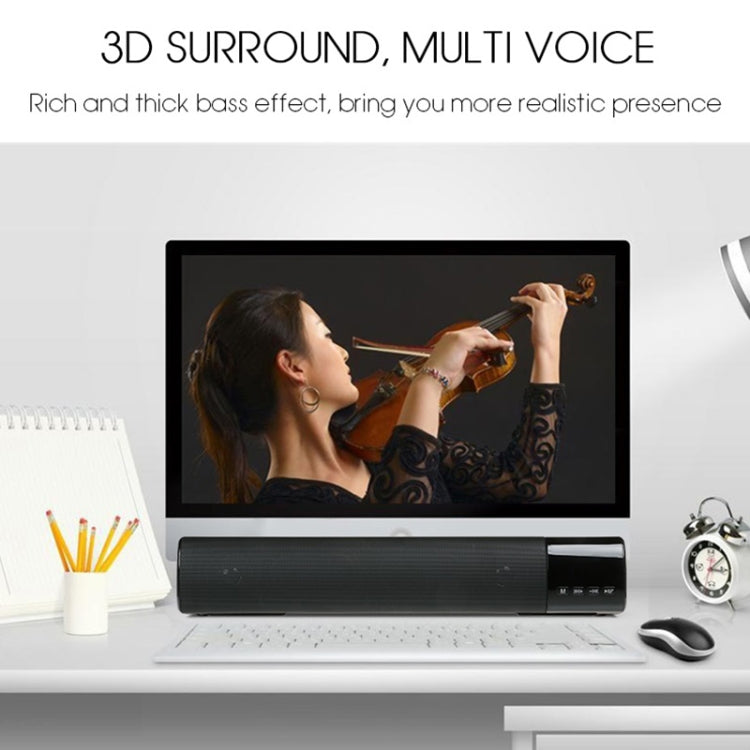 TOPROAD High Power 10W HIFI Portable Wireless Bluetooth Speaker Stereo Soundbar TF FM USB Subwoofer Column for Computer TV Phone(Gold)