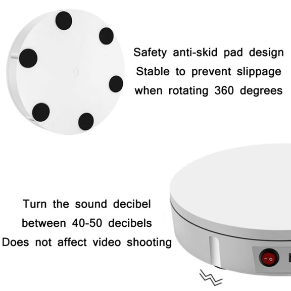 30cm Remote Control Speed Electric Turntable Sample Display Stand, Specification:EU Plug(Black)