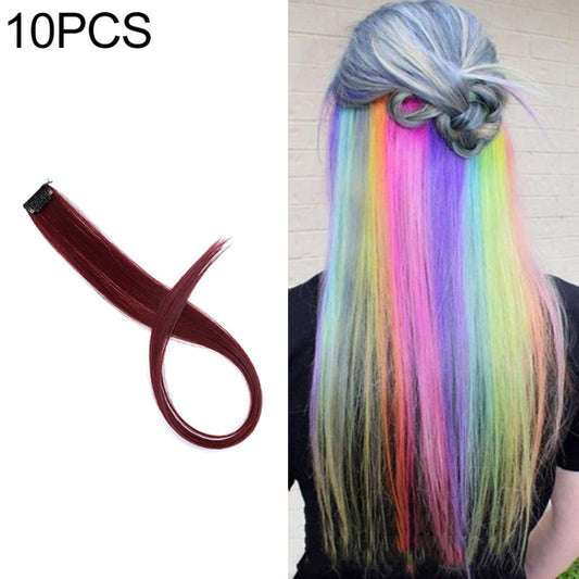10 PCS Chemical Fiber Wig One-Step Gradient Color Single Card Wig, Stretched Length:24inches(25#) - free shipping - PMC Jewellery - Order now!