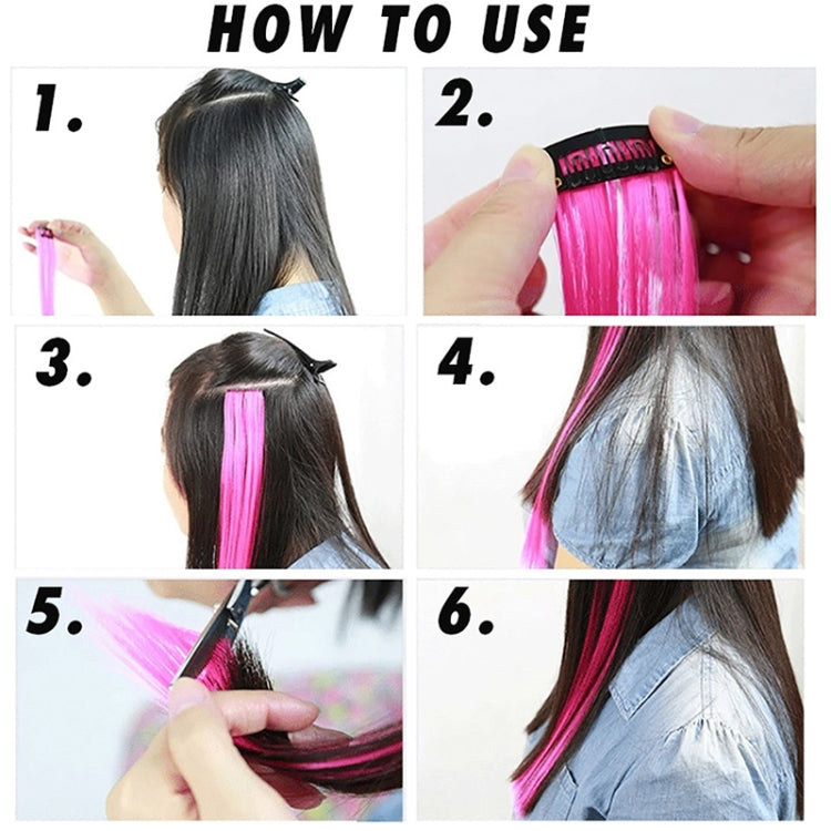 10 PCS Chemical Fiber Wig One-Step Gradient Color Single Card Wig, Stretched Length:24inches(30#) - free shipping - PMC Jewellery - Order now!