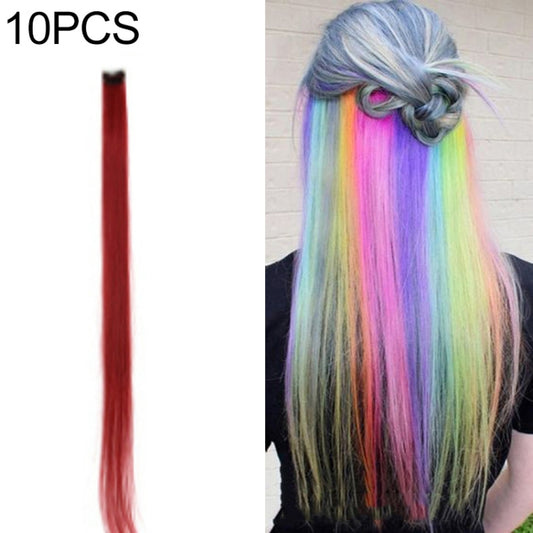 10 PCS Chemical Fiber Wig One-Step Gradient Color Single Card Wig, Stretched Length:24inches(37#) - free shipping - PMC Jewellery - Order now!