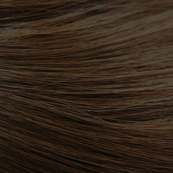 Female Black Long Straight Wig With Air Bangs(Honey Tea Linen (Solid Color) 58CM)