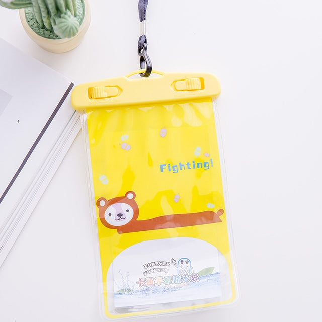 10 PCS Large Outdoor Photo Transparent Water-resistant Cartoon Mobile Phone Bag, Style:Puppy