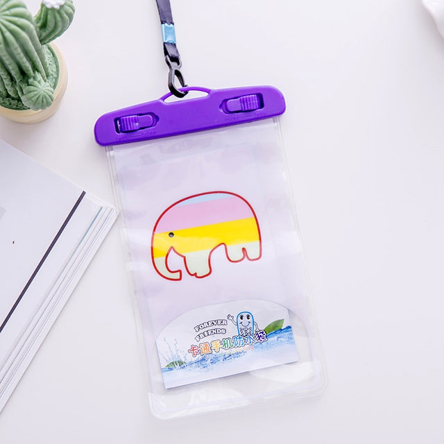 10 PCS Large Outdoor Photo Transparent Water-resistant Cartoon Mobile Phone Bag, Style:Big Elephant