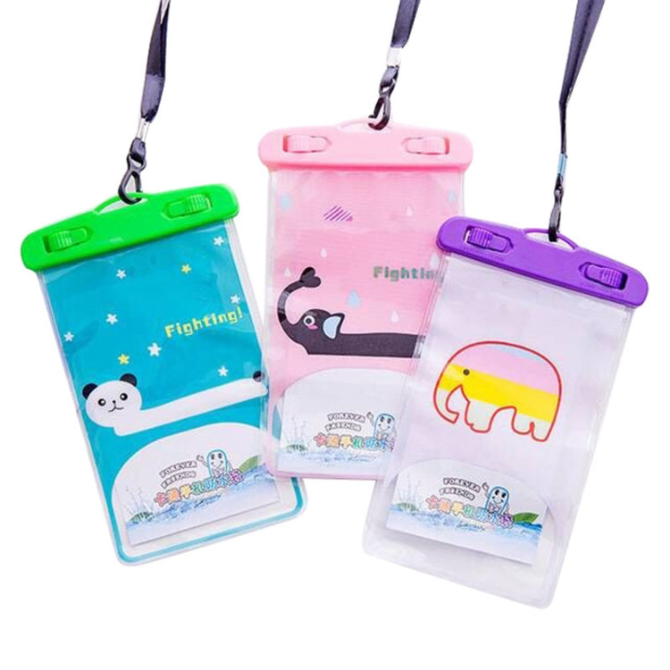 10 PCS Large Outdoor Photo Transparent Water-resistant Cartoon Mobile Phone Bag, Style:Big Elephant