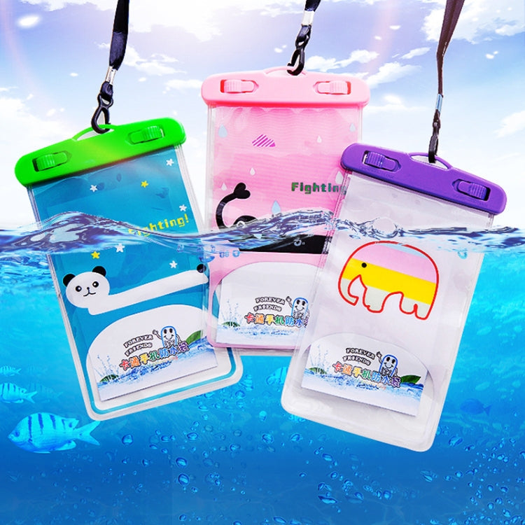 10 PCS Large Outdoor Photo Transparent Water-resistant Cartoon Mobile Phone Bag, Style:Little Pink Cat