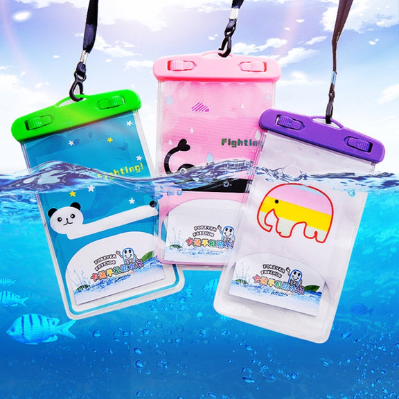 10 PCS Large Outdoor Photo Transparent Water-resistant Cartoon Mobile Phone Bag, Style:Crocodile