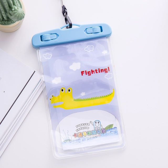 10 PCS Large Outdoor Photo Transparent Water-resistant Cartoon Mobile Phone Bag, Style:Crocodile