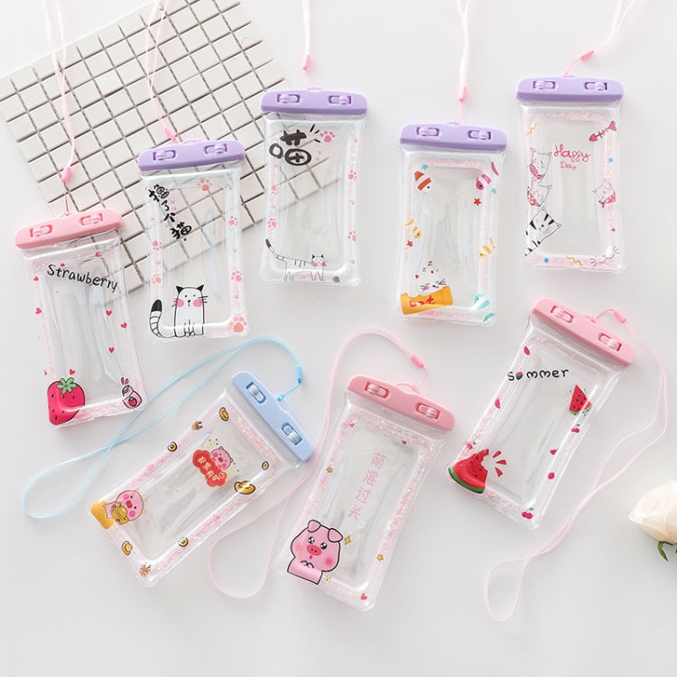 Cartoon Transparent Swimming Inflatable Air Bag Floating Mobile Phone Water-resistant Bag, Random Color Delivery